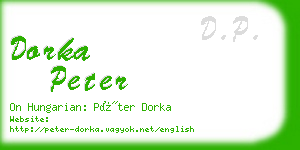 dorka peter business card